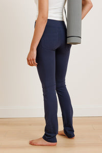 Women's EcoFabric™ Straight Leg Yoga Pant with Back Pockets Womens>Activewear>Yoga Pants Fishers Finery Navy XS Petite