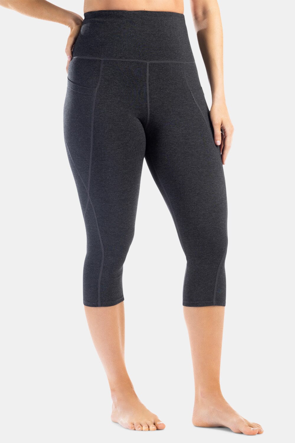 Women's EcoFabric™ Super High-Rise Active 18" Capri Womens>Activewear>Yoga Pants Fishers Finery Heather Gray XS
