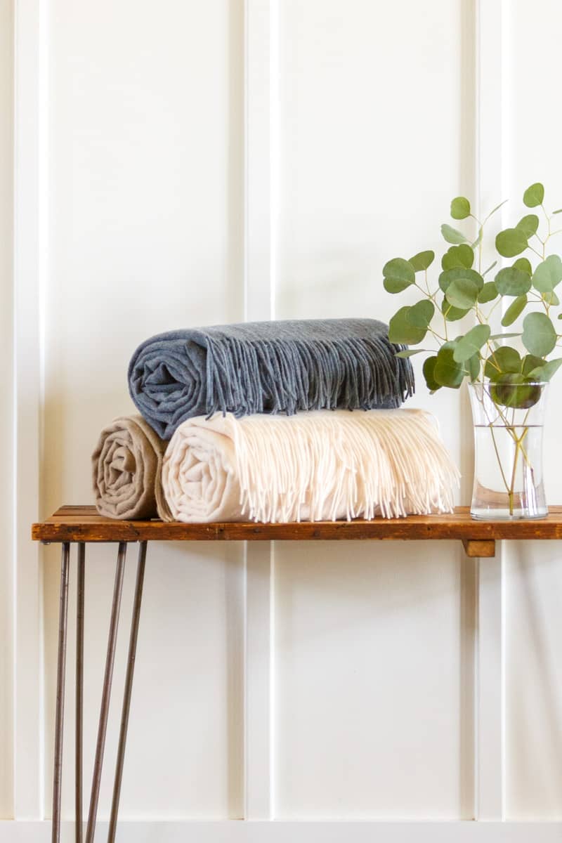 100% Pure Cashmere Fringe Throw Blanket with Gift Box Home>Bedding>Throw Fishers Finery