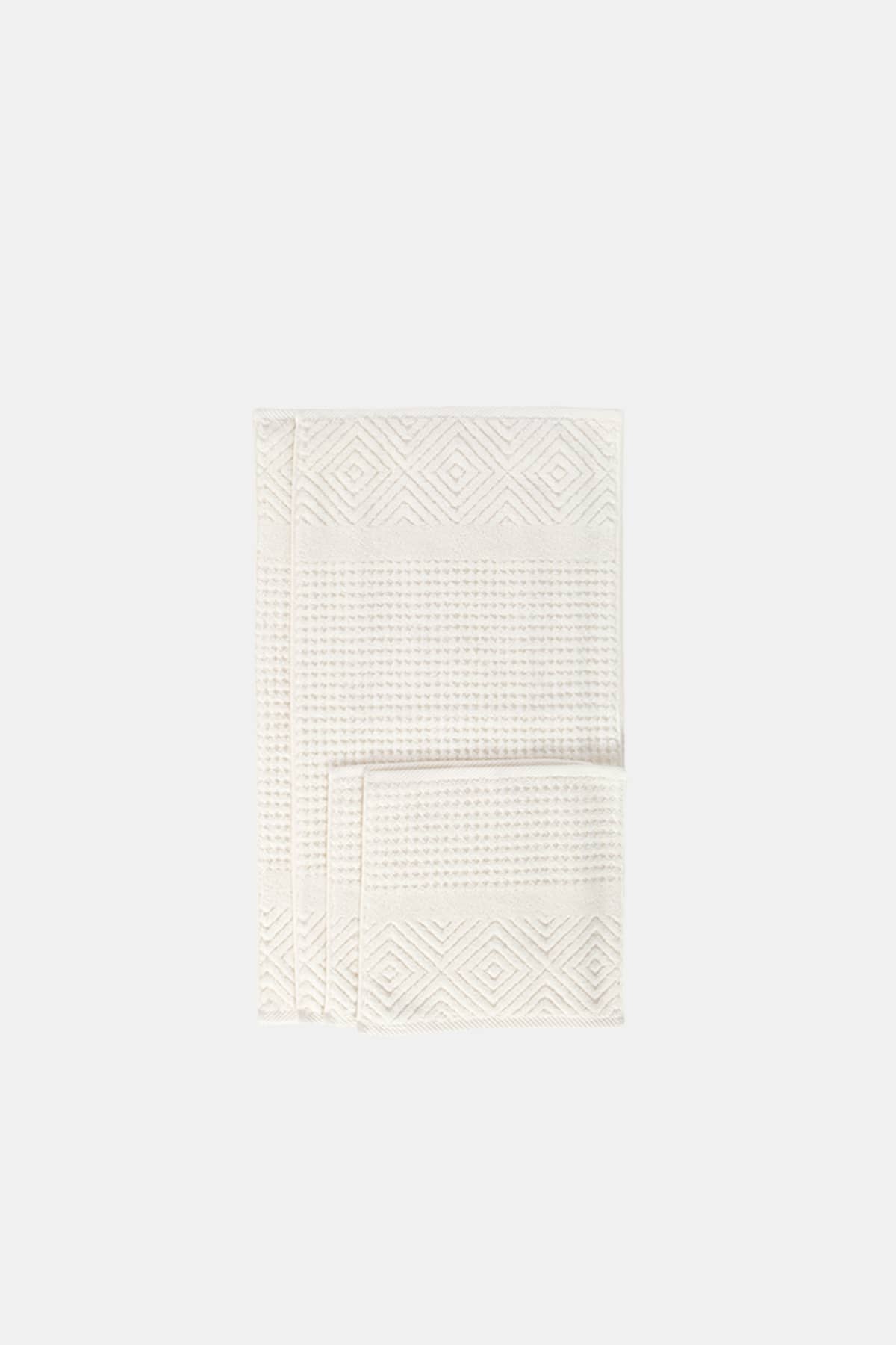 Texere 100% Organic Cotton Diamond Jacquard Towel Set Home>Bathroom>Towels Fishers Finery