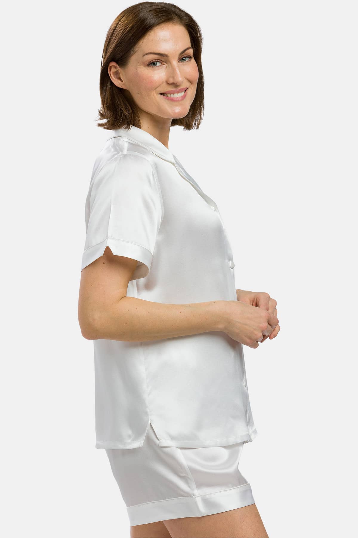 Women's 100% Mulberry Silk Short Sleeve Pajama Set with Gift Box Womens>Sleep and Lounge>Pajamas Fishers Finery