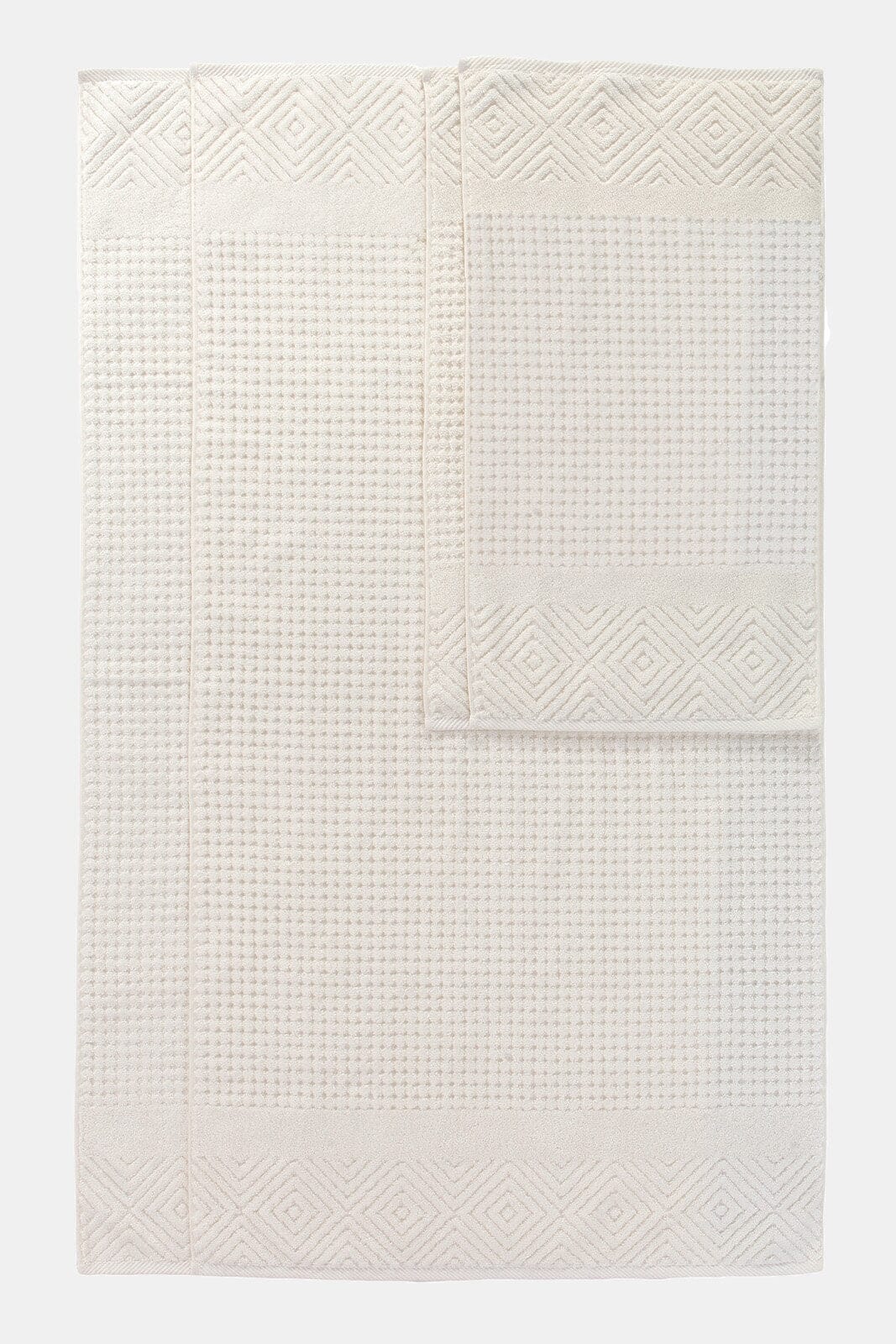 Texere 100% Organic Cotton Diamond Jacquard Towel Set Home>Bathroom>Towels Fishers Finery