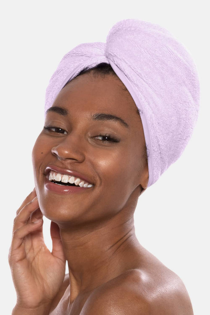 Texere Women's Terry Cloth Hair Towel / Wrap Womens>Spa>Hair Towel Fishers Finery Lavender Fog