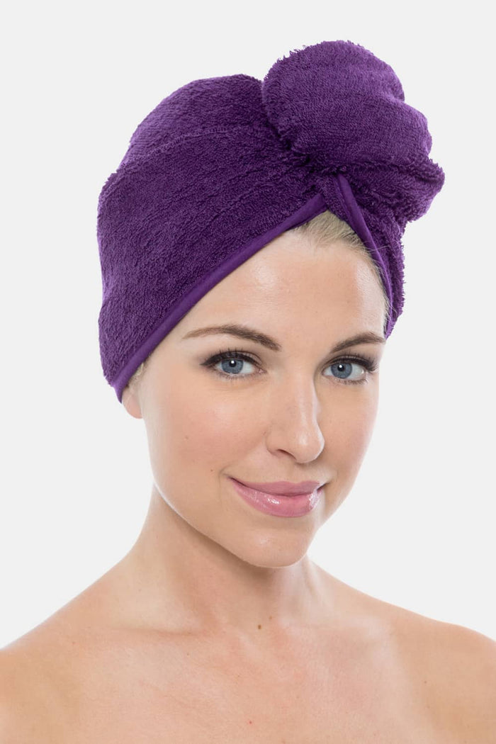 Texere Women's Terry Cloth Hair Towel / Wrap Womens>Spa>Hair Towel Fishers Finery Purple