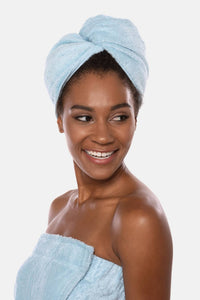 Texere Women's Terry Cloth Hair Towel / Wrap Womens>Spa>Hair Towel Fishers Finery Robin's Egg