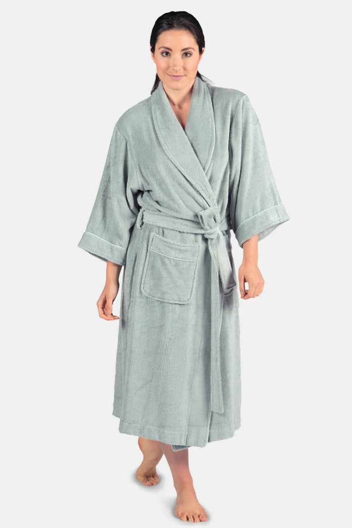 Texere Women's Terry Cloth Bathrobe Womens>Spa>Robe Fishers Finery Lily Green S/M