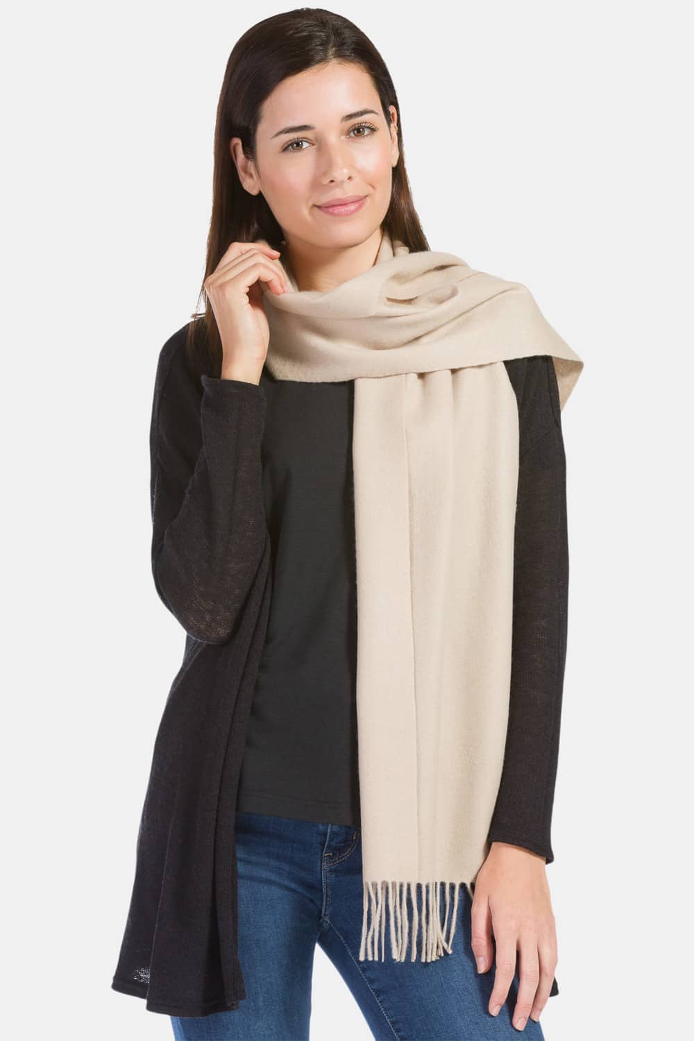 Women's Classic 100% Pure Cashmere Scarf Womens>Accessories>Scarf Fishers Finery Camel One Size