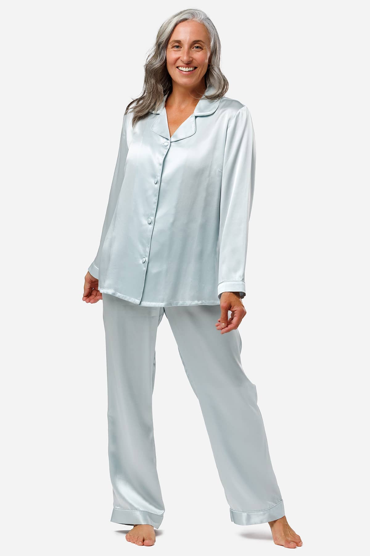 Women's 100% Mulberry Silk Classic Full Length Pajama Set with Gift Box Womens>Sleep and Lounge>Pajamas Fishers Finery