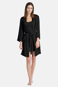 Women's 100% Pure Mulberry Silk Robe Womens>Sleepwear>Robe Fishers Finery Moonless Night X-Small