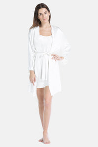 Women's 100% Pure Mulberry Silk Robe Womens>Sleepwear>Robe Fishers Finery Ivory X-Small