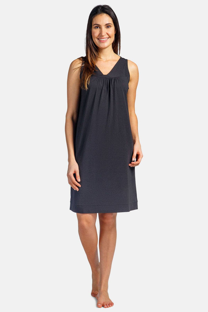 Women's Sleeveless EcoFabric™ Nightgown - Relaxed Fit Womens>Sleepwear>Nightgown Fishers Finery Black X-Small