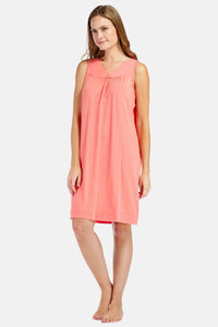 Women's Sleeveless EcoFabric™ Nightgown - Relaxed Fit Womens>Sleepwear>Nightgown Fishers Finery Coral X-Small