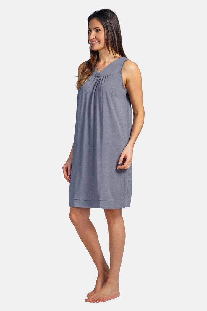 Women's Sleeveless EcoFabric™ Nightgown - Relaxed Fit Womens>Sleepwear>Nightgown Fishers Finery Gray X-Small