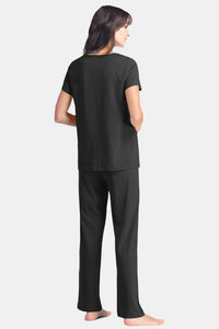 Women's Jersey Pajama Set with Gift Box- Short Sleeve Top and Full Length Pant Womens>Sleep and Lounge>Pajamas Fishers Finery