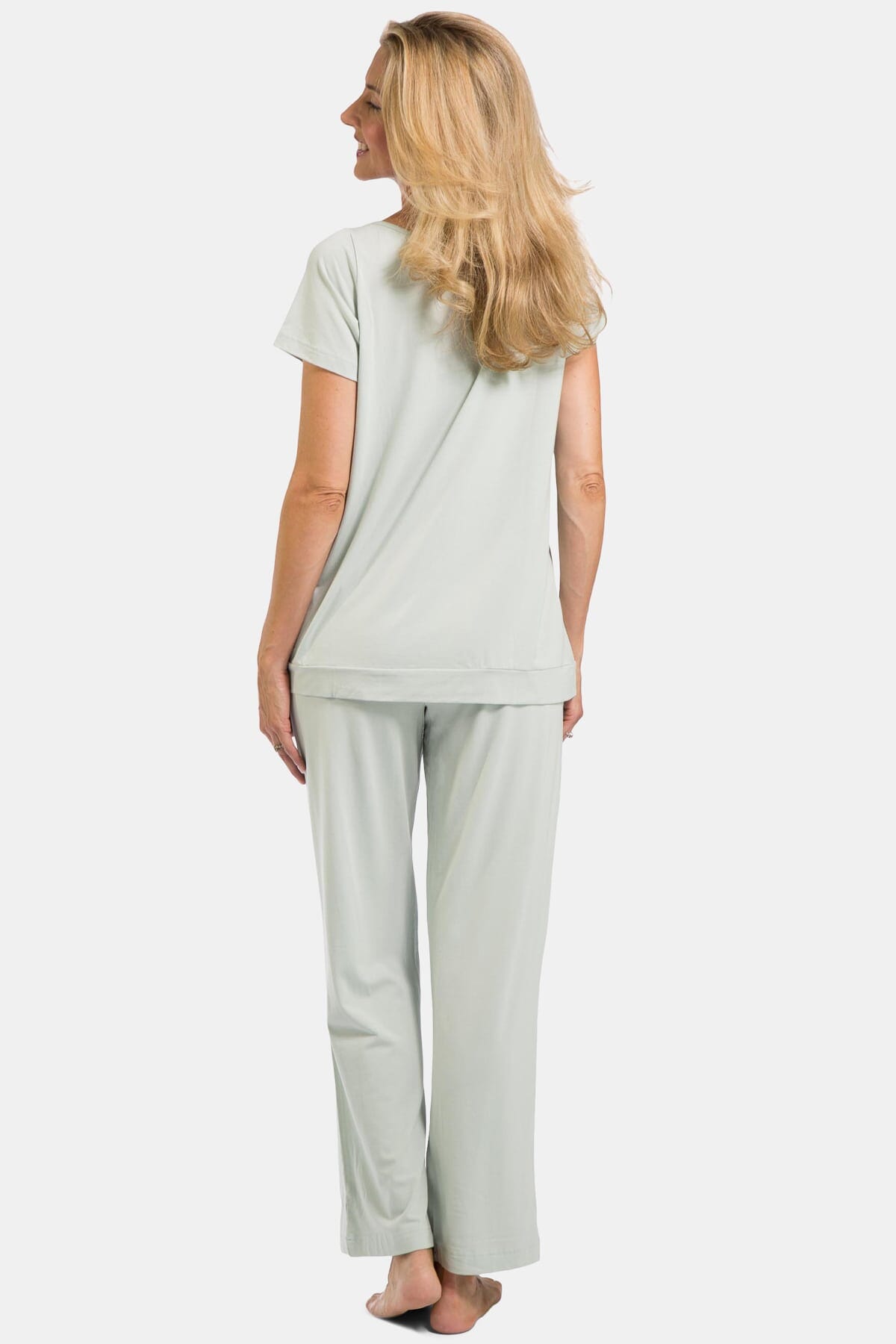 Women's Jersey Pajama Set with Gift Box- Short Sleeve Top and Full Length Pant Womens>Sleep and Lounge>Pajamas Fishers Finery