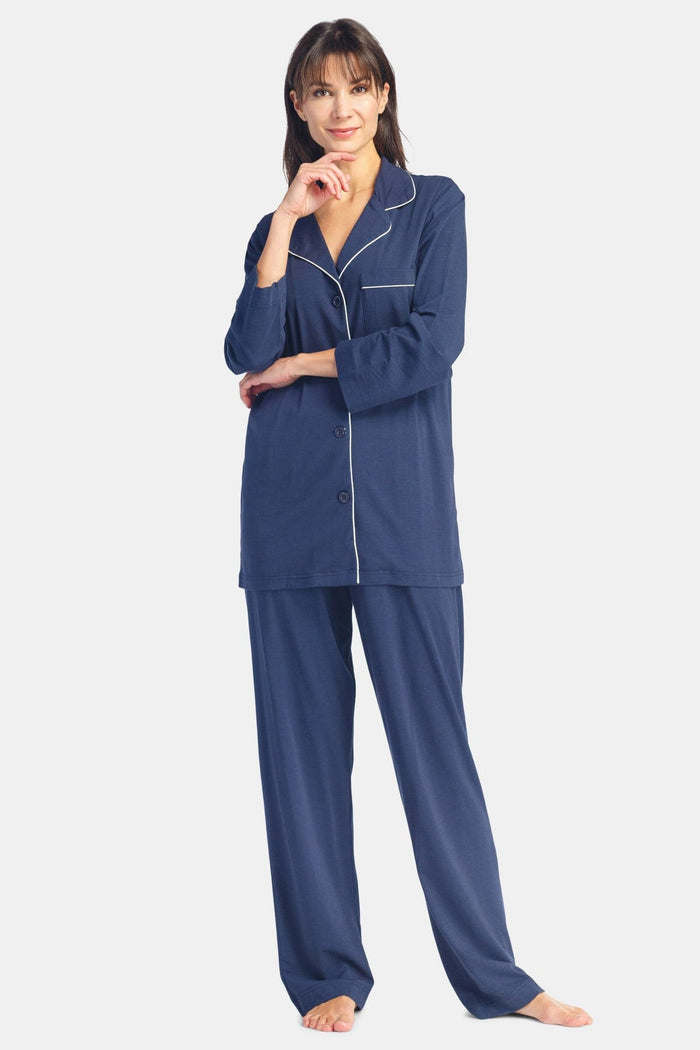Women's Full Length Jersey Pajama Set with Gift Box Womens>Sleep and Lounge>Pajamas Fishers Finery