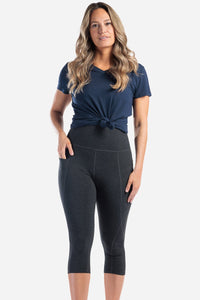 Women's EcoFabric™ Super High-Rise Active 18" Capri Womens>Activewear>Yoga Pants Fishers Finery Heather Gray XS