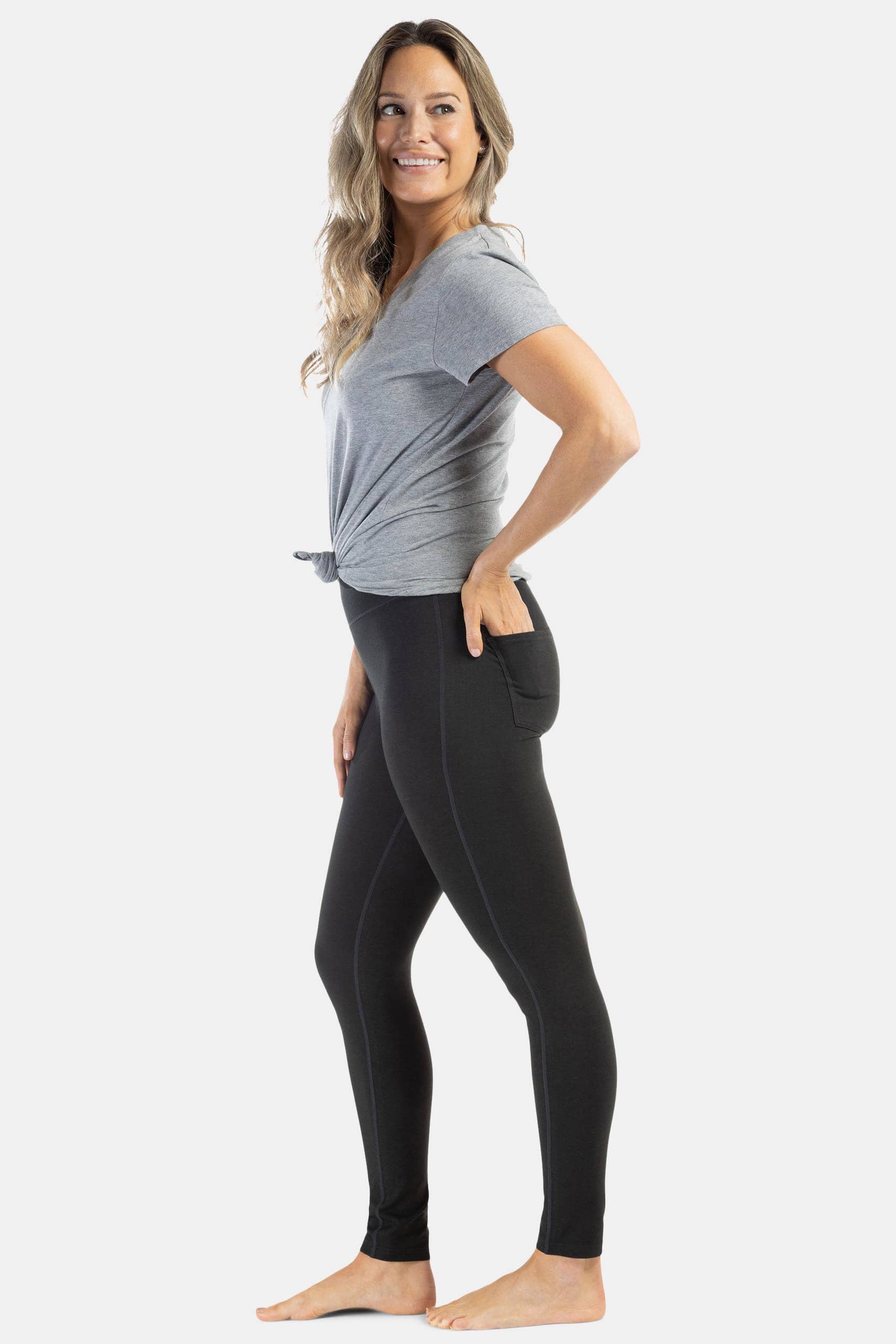 Women’s EcoFabric™ Ankle Length Legging With Back Pockets Womens>Activewear>Yoga Pants Fishers Finery