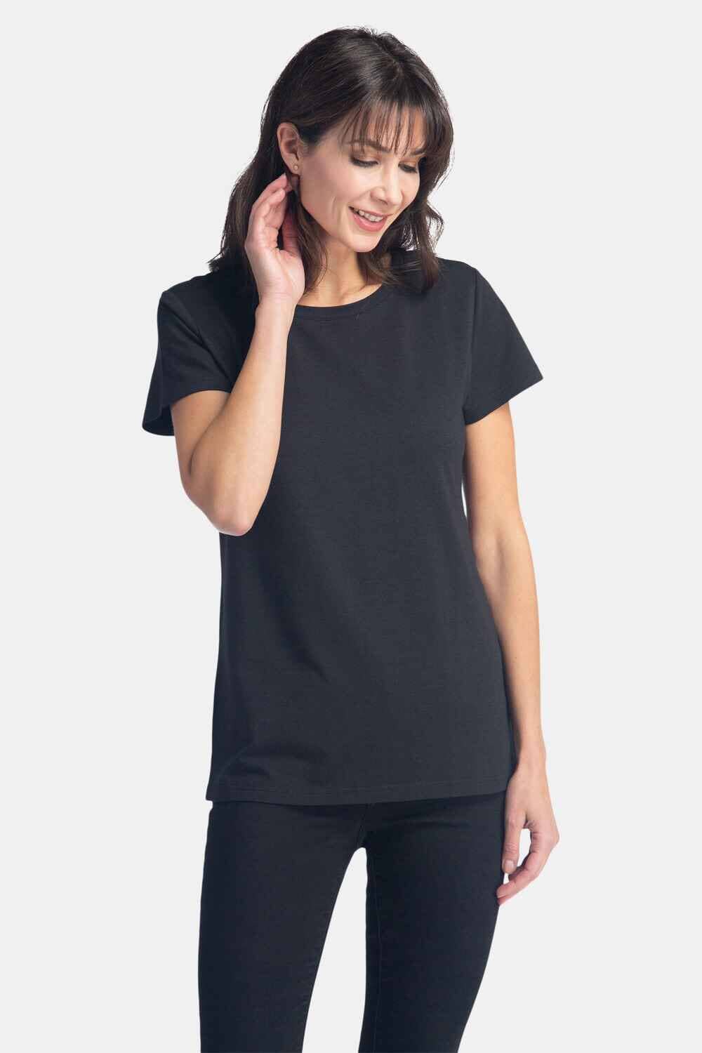 Women's Classic Fit EcoFabric™ Crew Neck Tee Womens>Casual>Top Fishers Finery Black XS