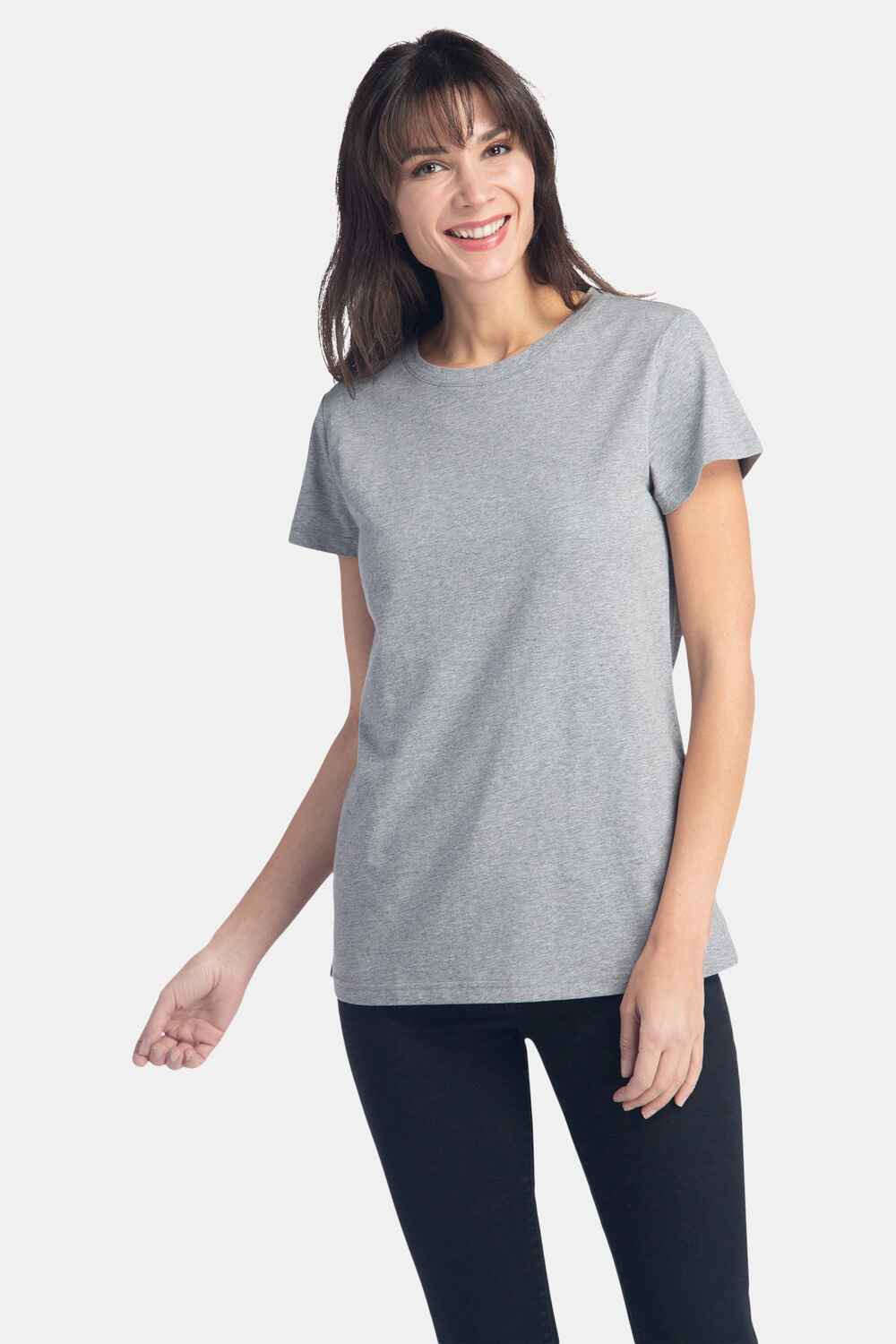 Women's Classic Fit EcoFabric™ Crew Neck Tee Womens>Casual>Top Fishers Finery Light Heather Gray XS