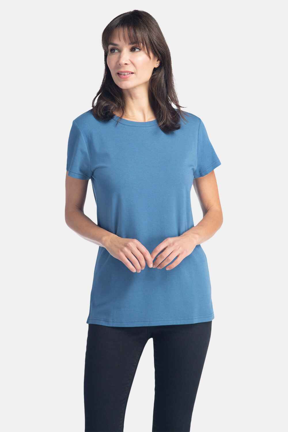 Women's Classic Fit EcoFabric™ Crew Neck Tee Womens>Casual>Top Fishers Finery Moonlight Blue XS