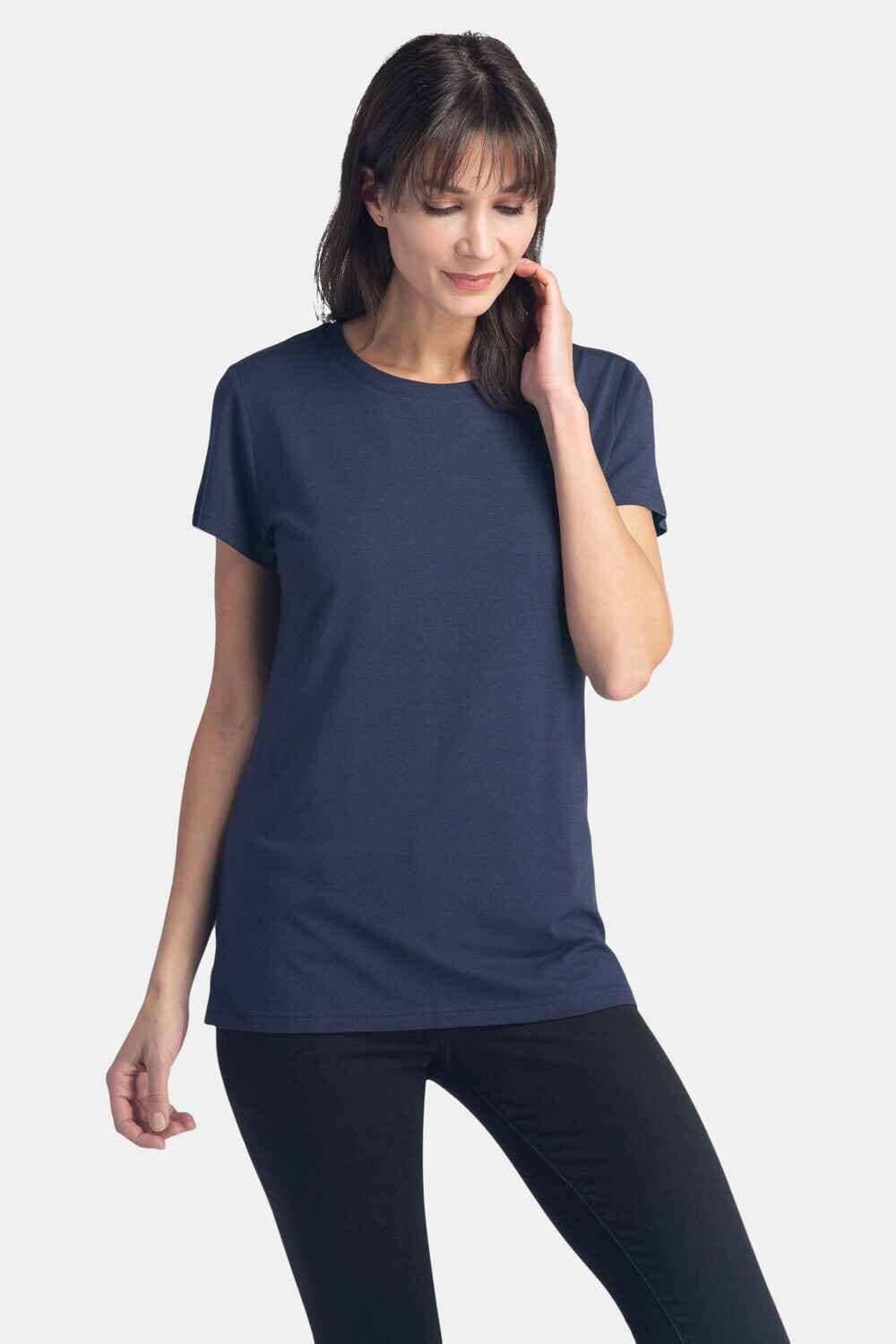 Women's Classic Fit EcoFabric™ Crew Neck Tee Womens>Casual>Top Fishers Finery Navy XS