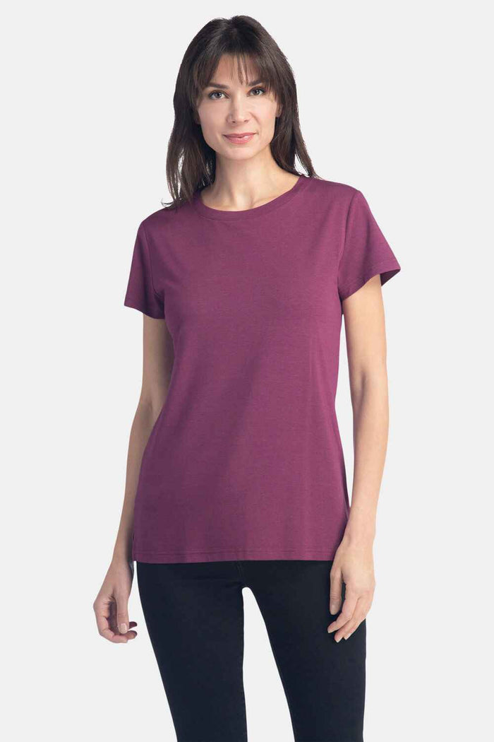 Women's Classic Fit EcoFabric™ Crew Neck Tee Womens>Casual>Top Fishers Finery Wine XS