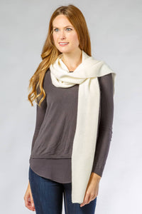 Women's 100% Pure Cashmere Ribbed Knit Scarf with Gift Box Womens>Accessories>Scarf Fishers Finery