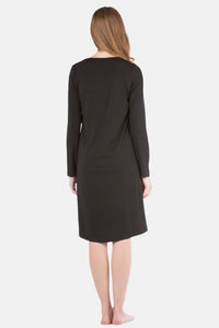 Women's Jersey Below Knee Henley Nightshirt Womens>Sleep and Lounge>Nightgown Fishers Finery