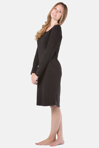 Women's Jersey Below Knee Henley Nightshirt Womens>Sleep and Lounge>Nightgown Fishers Finery