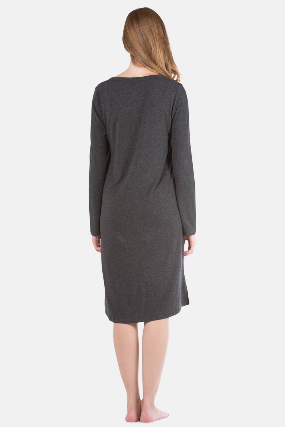 Women's Jersey Below Knee Henley Nightshirt Womens>Sleep and Lounge>Nightgown Fishers Finery