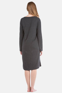Women's Jersey Below Knee Henley Nightshirt Womens>Sleep and Lounge>Nightgown Fishers Finery