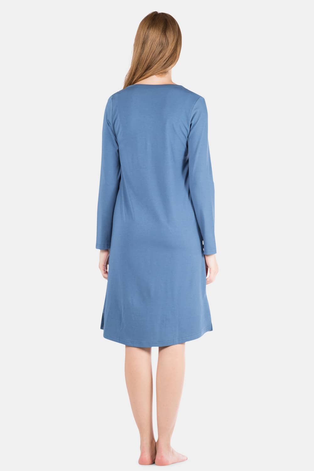 Women's EcoFabric™ Below Knee Henley Nightshirt Womens>Sleep and Lounge>Nightgown Fishers Finery