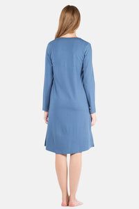 Women's EcoFabric™ Below Knee Henley Nightshirt Womens>Sleep and Lounge>Nightgown Fishers Finery