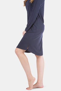 Women's Jersey Below Knee Henley Nightshirt Womens>Sleep and Lounge>Nightgown Fishers Finery