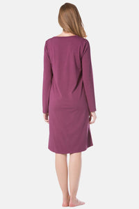 Women's EcoFabric™ Below Knee Henley Nightshirt Womens>Sleep and Lounge>Nightgown Fishers Finery