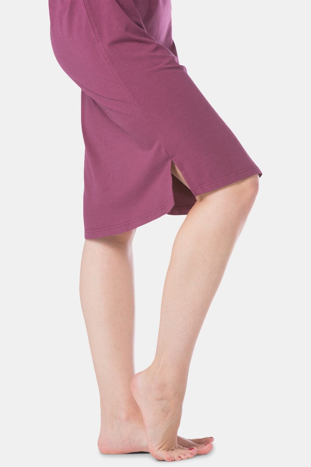 Women's Jersey Below Knee Henley Nightshirt Womens>Sleep and Lounge>Nightgown Fishers Finery