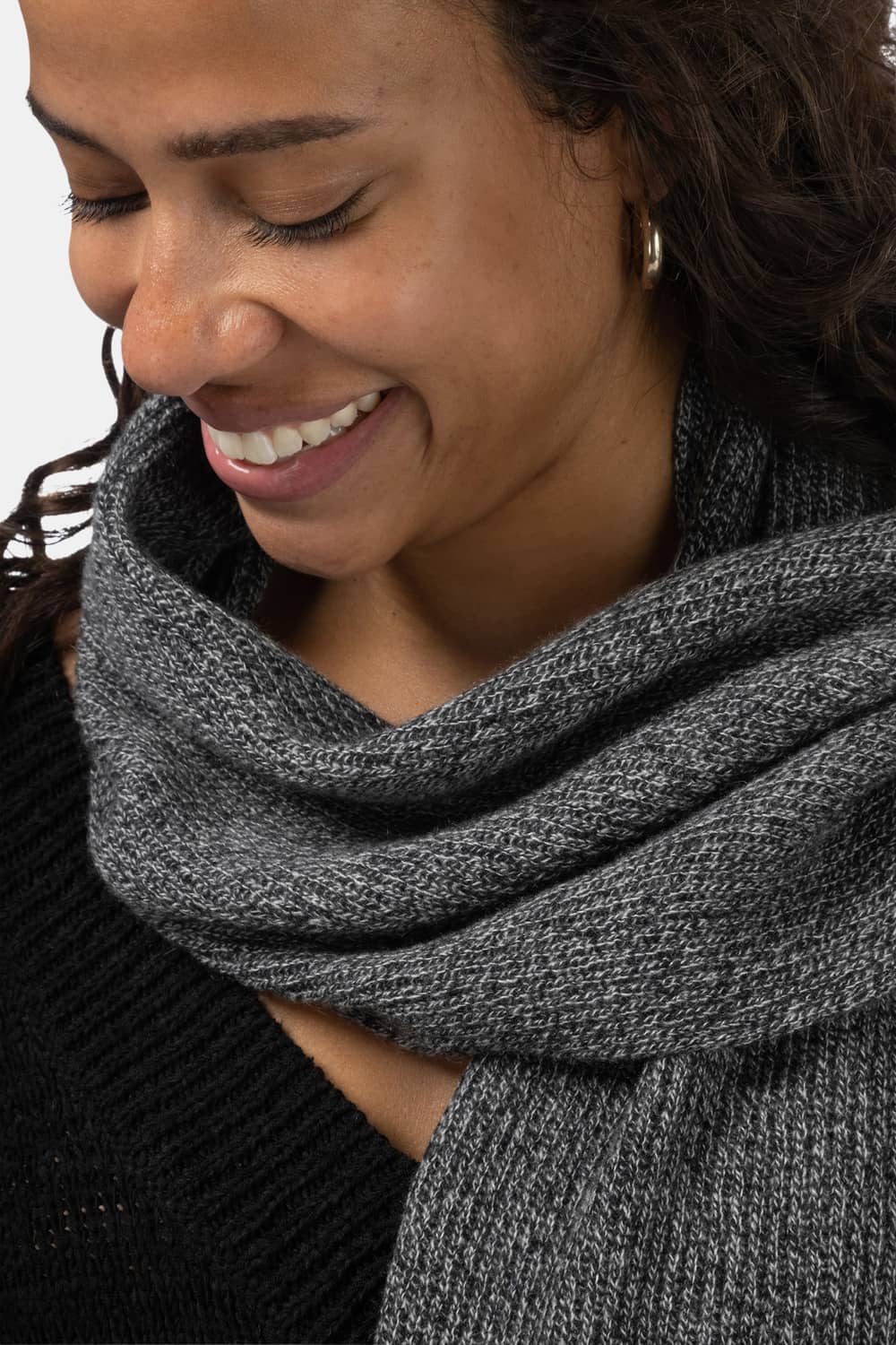 Women's 100% Pure Cashmere Ribbed Knit Scarf with Gift Box Womens>Accessories>Scarf Fishers Finery