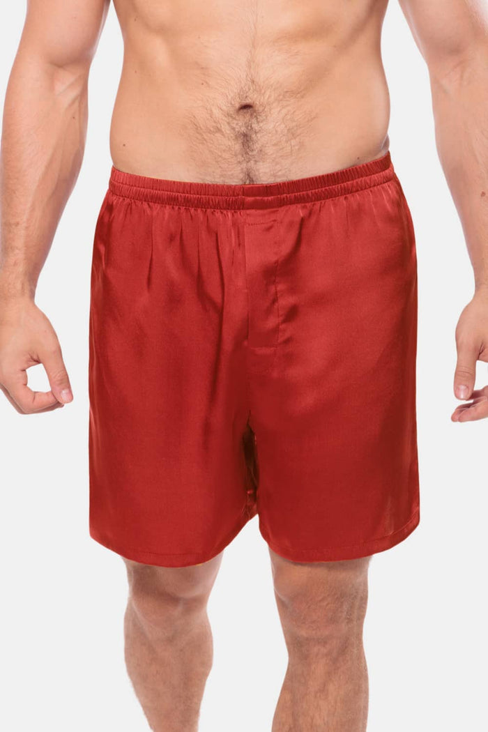 Texere Men's 100% Organic Mulberry Silk Boxer Mens>Sleep and Lounge>Boxer Fishers Finery Castle Red S