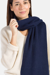 Women's 100% Pure Cashmere Ribbed Knit Scarf with Gift Box Womens>Accessories>Scarf Fishers Finery