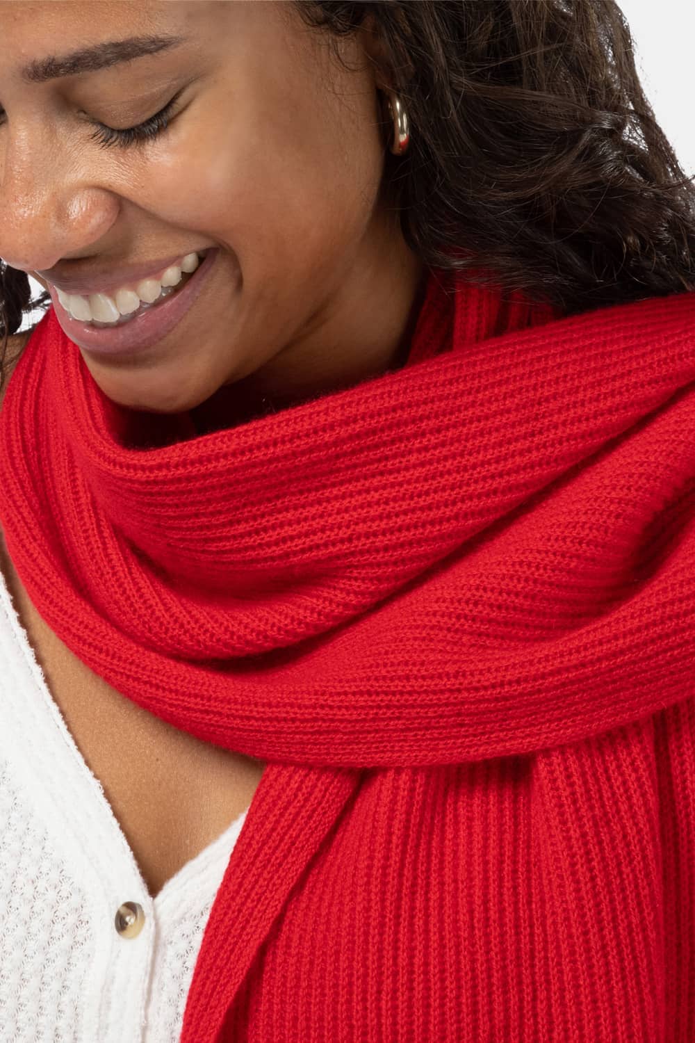 Women's 100% Pure Cashmere Ribbed Knit Scarf with Gift Box Womens>Accessories>Scarf Fishers Finery