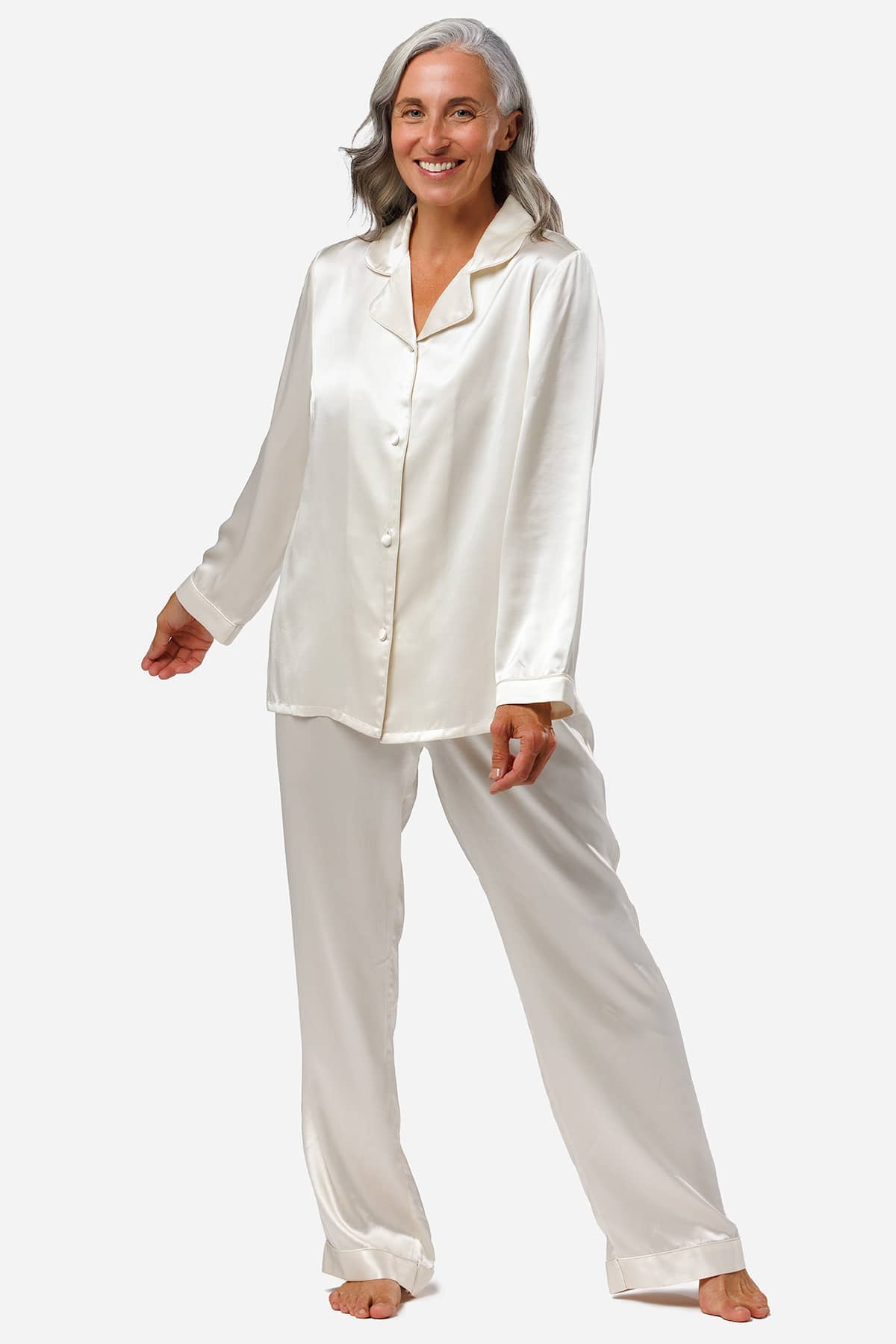 Women's 100% Mulberry Silk Classic Full Length Pajama Set with Gift Box Womens>Sleep and Lounge>Pajamas Fishers Finery
