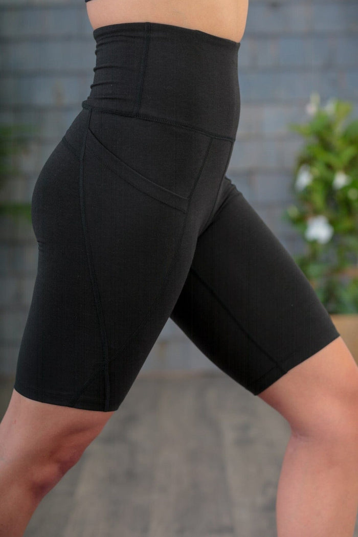 Women's EcoFabric™ Super High-Rise Active 9" Biker Short Womens>Activewear>Yoga Pants Fishers Finery Black XS