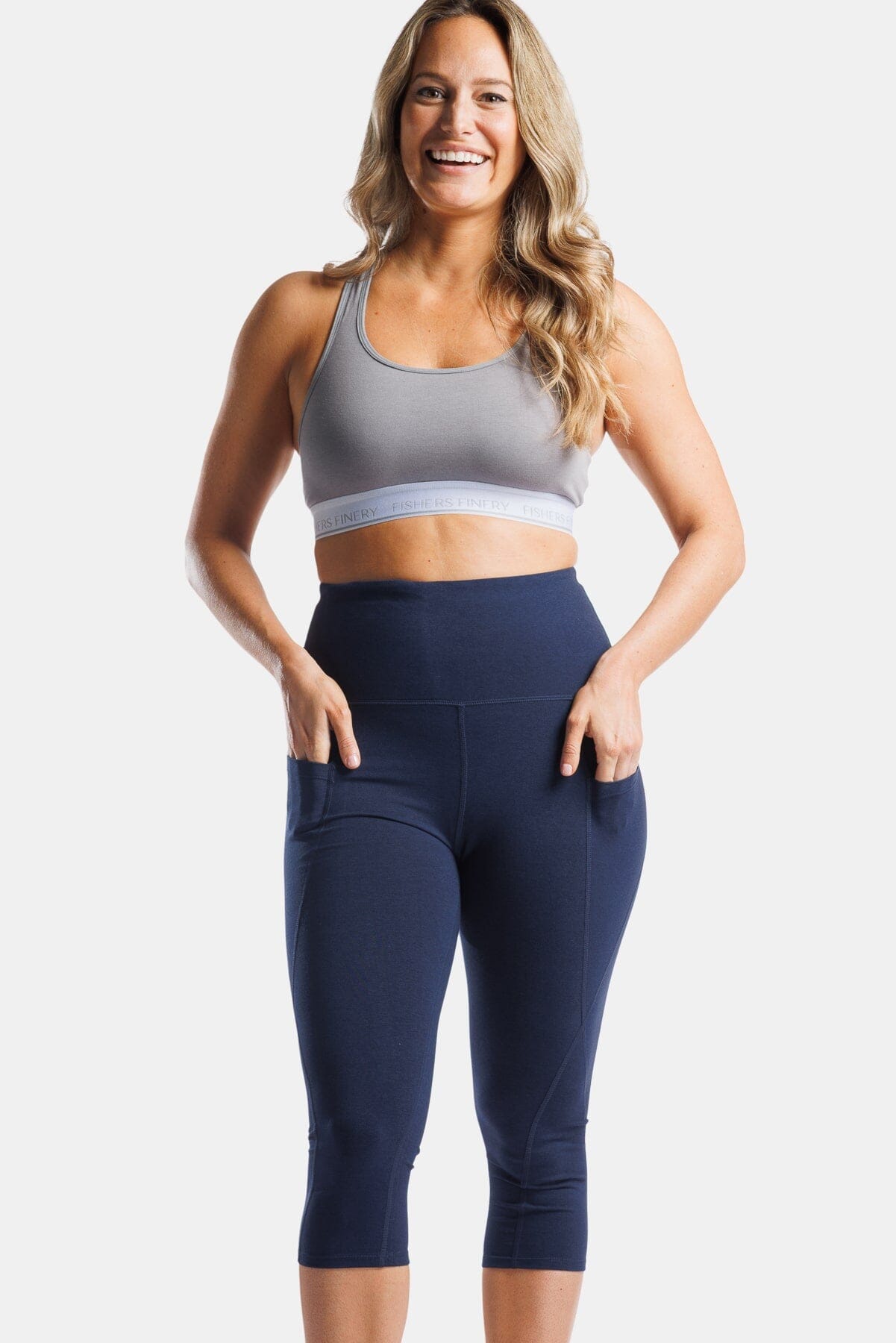 Women's EcoFabric™ Super High-Rise Active 18" Capri Womens>Activewear>Yoga Pants Fishers Finery Navy XS