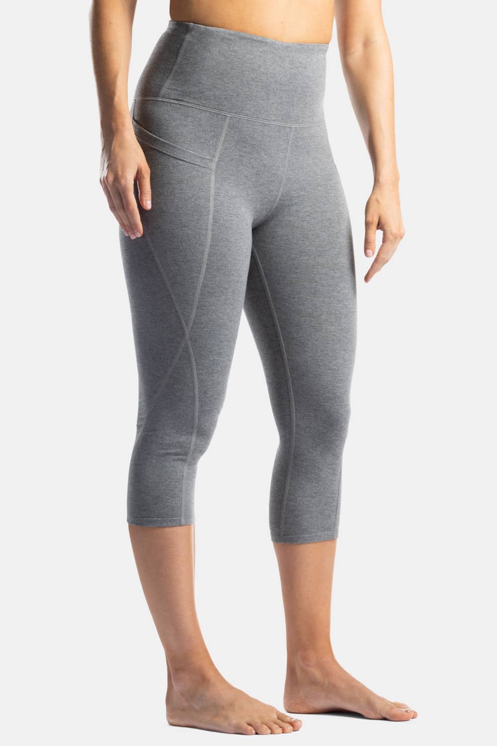 Women's EcoFabric™ Super High-Rise Active 18" Capri Womens>Activewear>Yoga Pants Fishers Finery Light Heather Gray X-Small