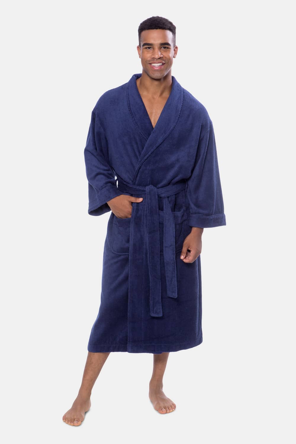 Texere Men's Terry Cloth Bathrobe Mens>Sleepwear>Robe Fishers Finery Medival Blue S/M
