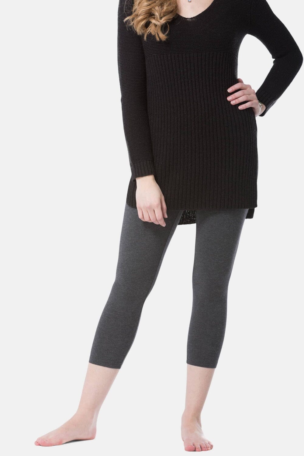 Women's Everyday EcoFabric™ Capri Length Legging Womens>Casual>Leggings Fishers Finery Heather Gray X-Small