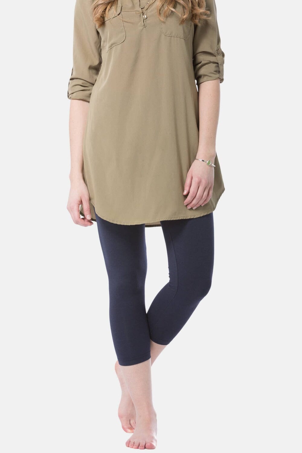 Women's Everyday EcoFabric™ Capri Length Legging Womens>Casual>Leggings Fishers Finery Navy X-Small