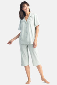 Women's EcoFabric™ Capri Pajama Set with Gift Box Womens>Sleep and Lounge>Pajamas Fishers Finery Sea Glass X-Small