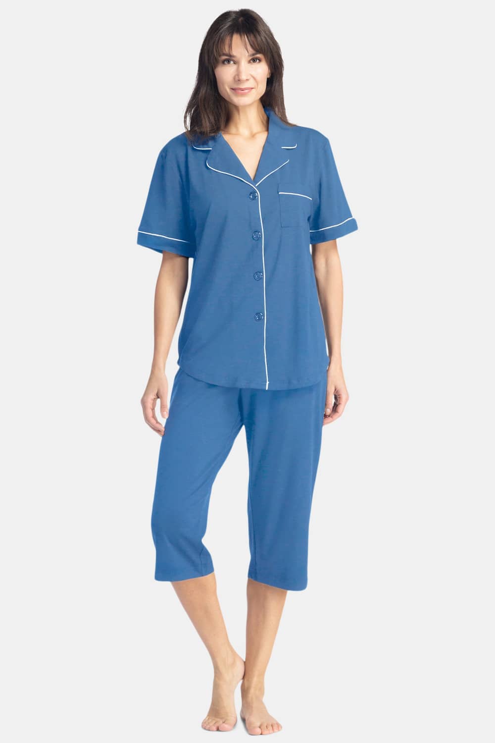 Women's EcoFabric™ Capri Pajama Set with Gift Box Womens>Sleep and Lounge>Pajamas Fishers Finery Moonlight Blue X-Small
